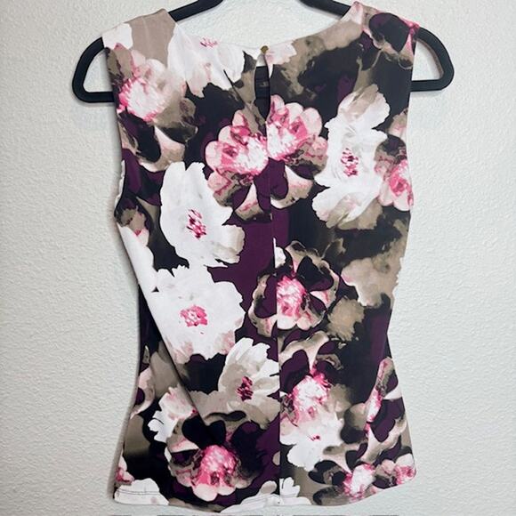 Calvin Klein Sz Small Floral Print Sleeveless Blouse - Picture 6 of 11